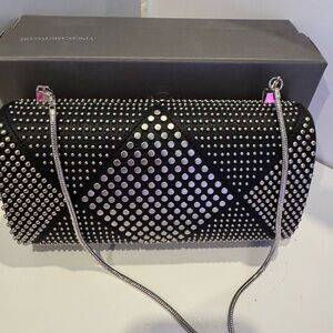 Vince Camuto Black and Silver Studded Clutch